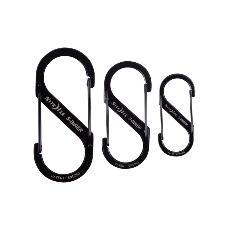 Nite Ize S-Biner Dual Carabiner \/2 \/3 \/4 SS Black SB234-03-01