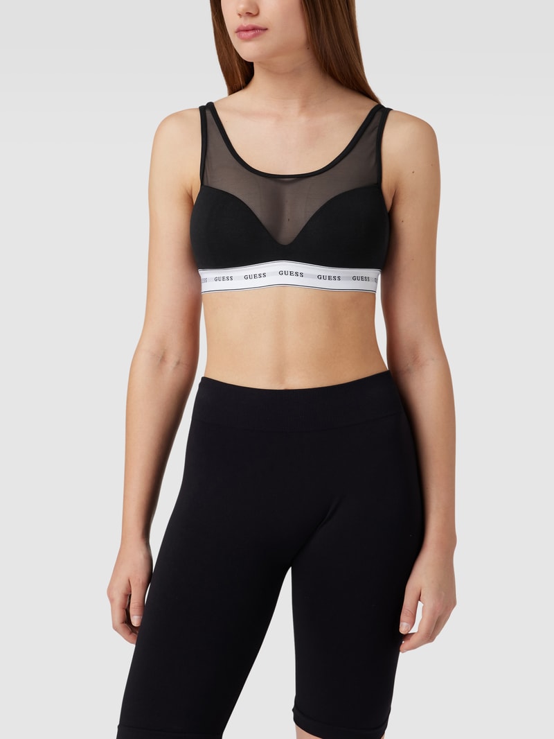 Bustier mit Netz-Einsatz in schwarz