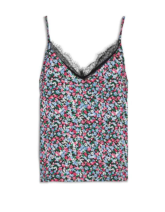 Damen Top - Spitzenbesatz