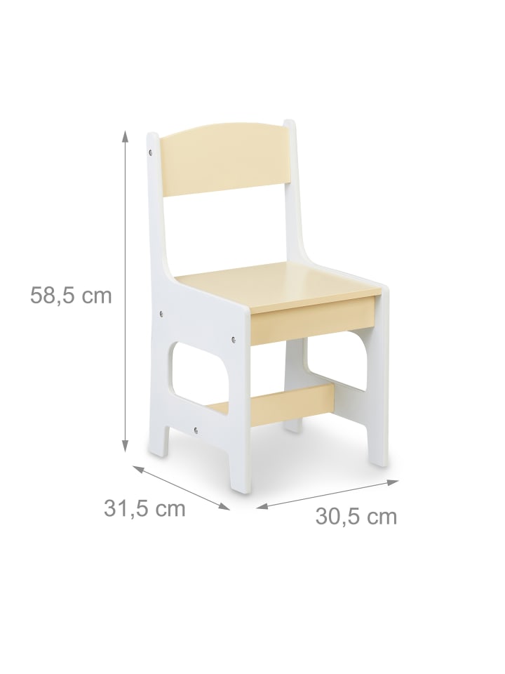 relaxdays 2 tlg. Kindersitzgruppe in Weiß/ Beige günstig kaufen onesize
