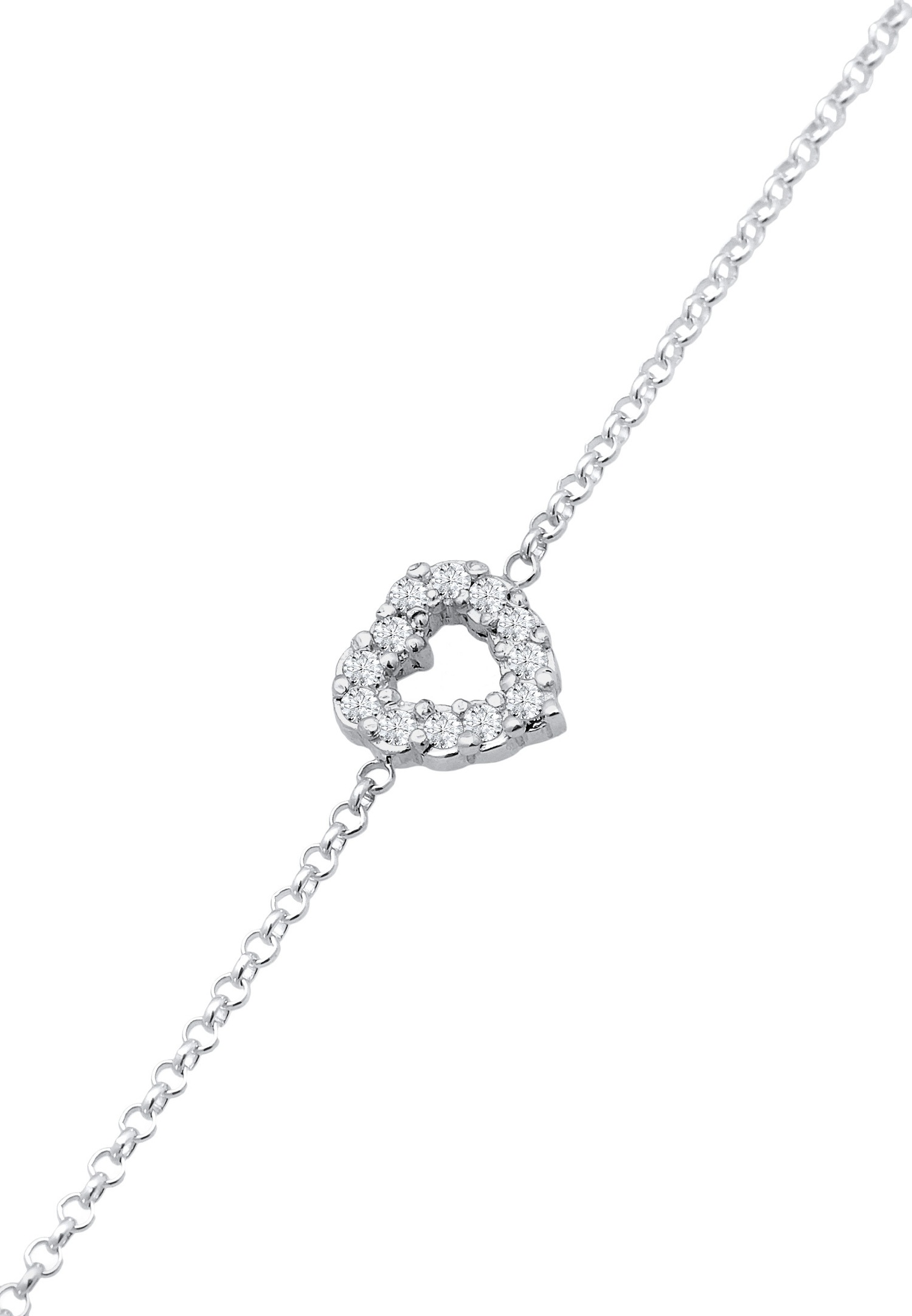 Wisiorek damski Elli DIAMONDS Basic w kształcie serca z diamentami hodowanymi laboratoryjnie (1,8 ct) w srebrze próby 925