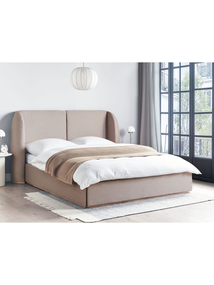 Beliani Doppelbett MONESTIER in Beige - (W) 204 x (H) 115 x (L) 220 cm günstig kaufen onesize