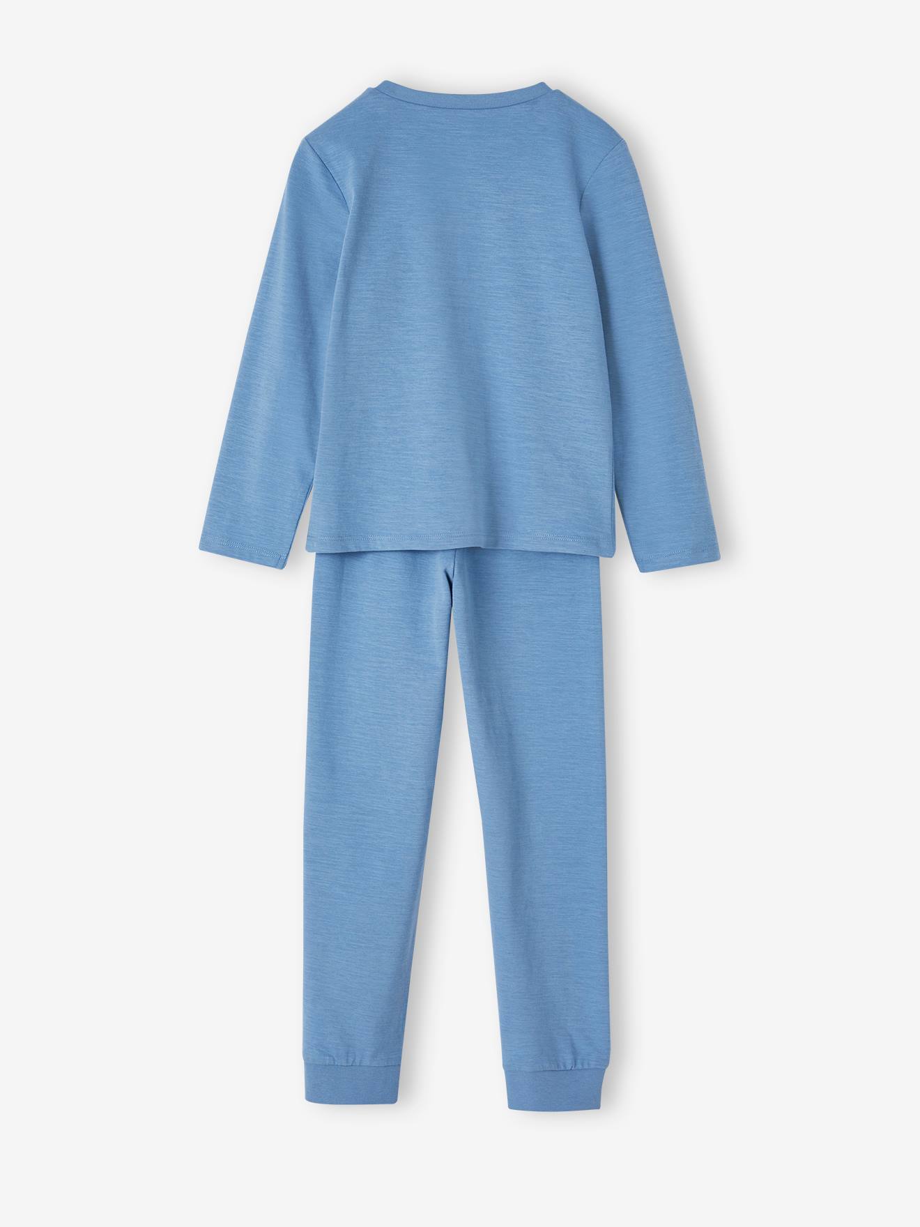 Vertbaudet Jungen Schlafanzug aus Slub-Jersey Oeko-Tex - jeansblau