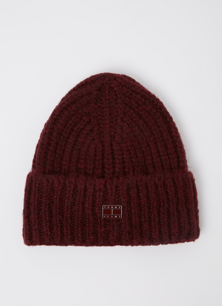 Tommy Hilfiger  Ribgebreide muts in wolblend met logo