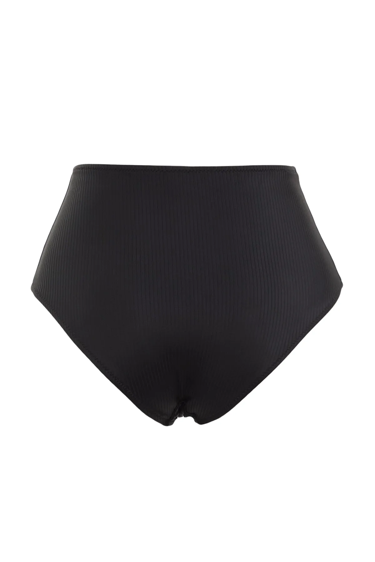 Trendyol Collection  Schwarze strukturierte Bikinihose mit hoher Taille und normalem Beinverlauf TBESS22BA0039