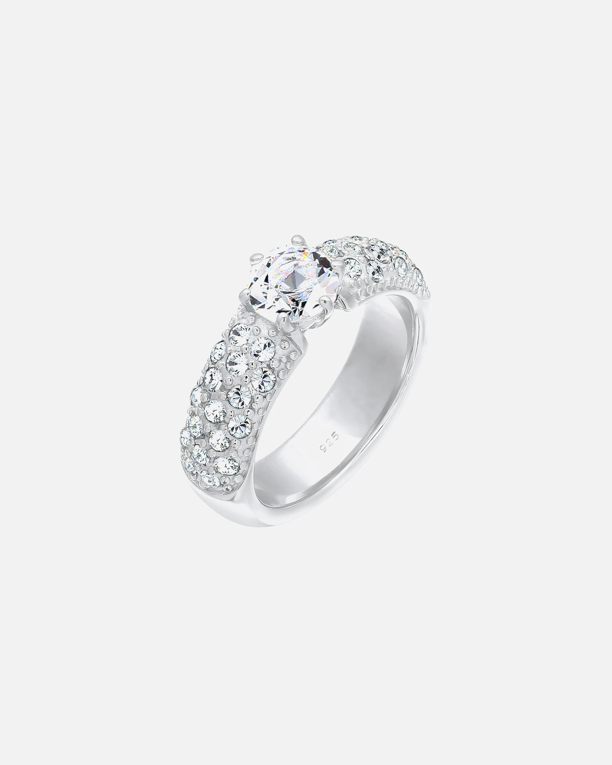 Anello di fidanzamento Elli PREMIUM con cristalli in argento sterling 925