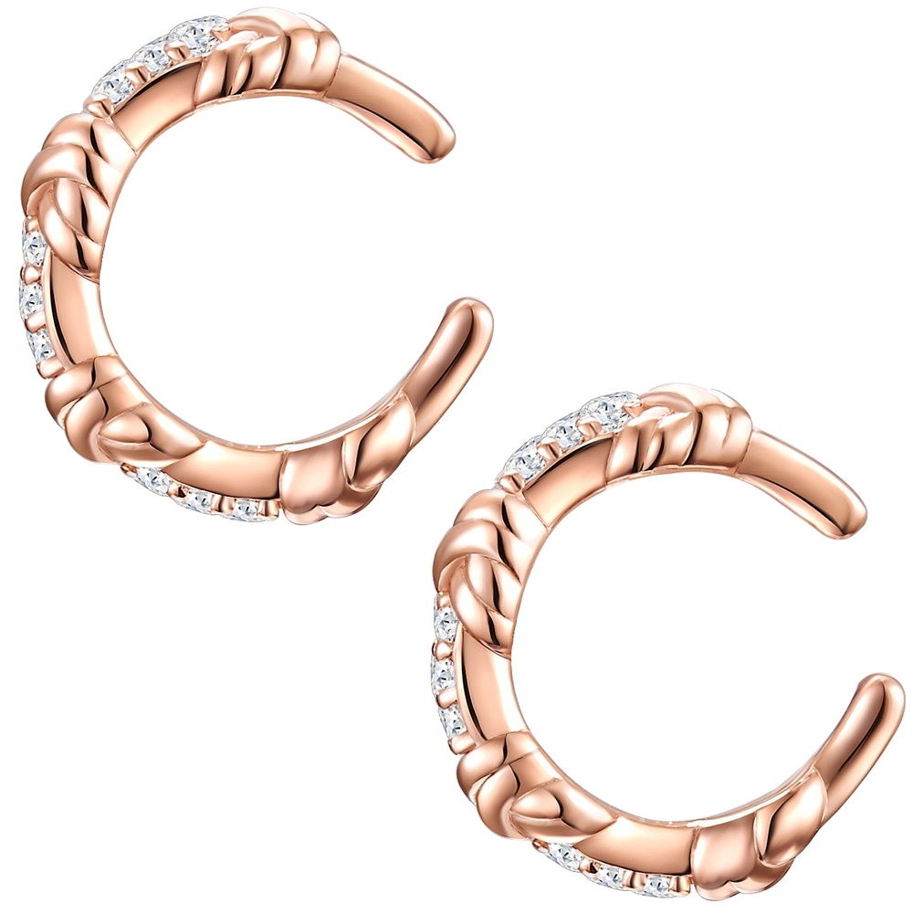 Glanzstücke München Manchette d'oreille en argent Argent sterling Oxyde de zirconium (CZ) en Or rose Boucles d'oreilles