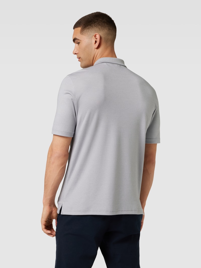 Poloshirt mit Reißverschluss in mittelgrau