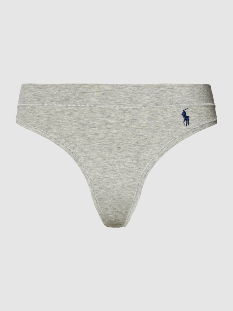 Slip mit Label-Stitching in hellgrau meliert