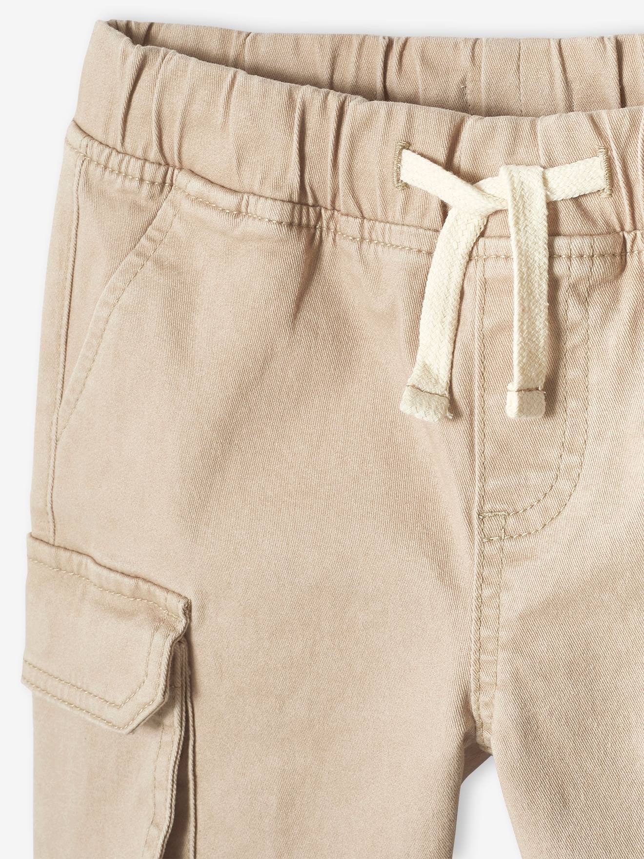Short battle garçon facile à enfiler beige