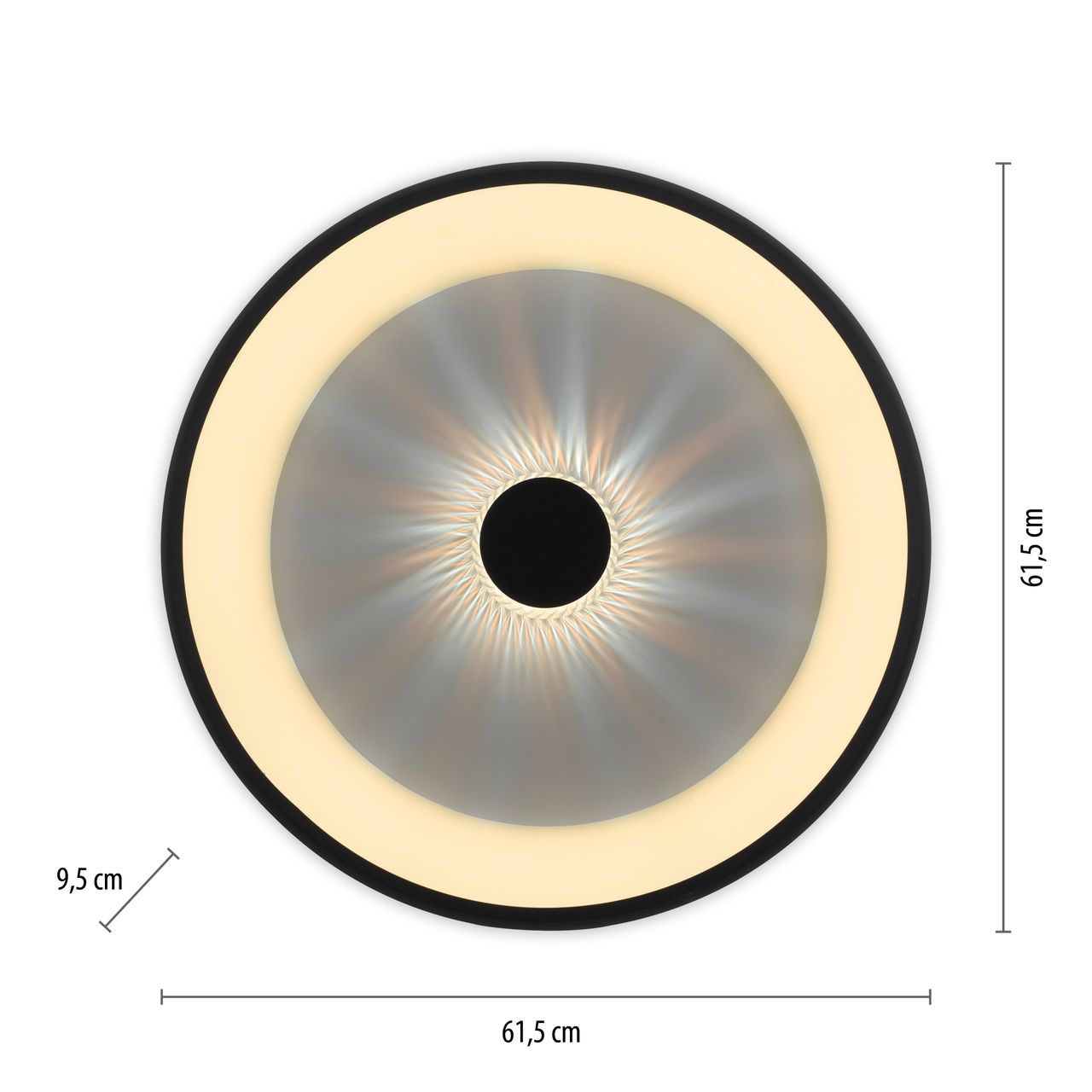 JUST LIGHT LED Deckenleuchte VERTIGO, CCT, dimmbar, Fernbedienung, Ø61,5 cm, Kristall-Effekt