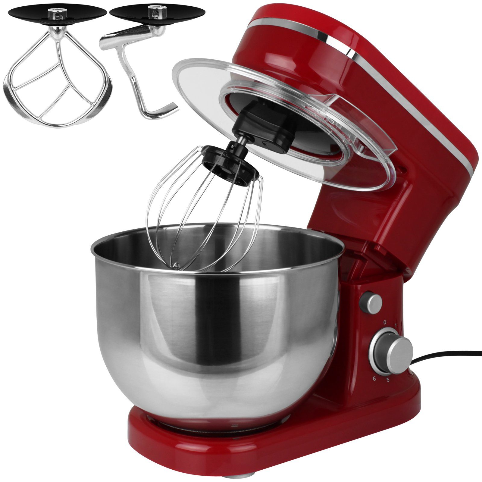 Hatex Küchenmaschine 1200W mit Farbwahl, 1200,00 W, Teigkneter Standmixer Mixer Rührfunktion Rühraufsatz