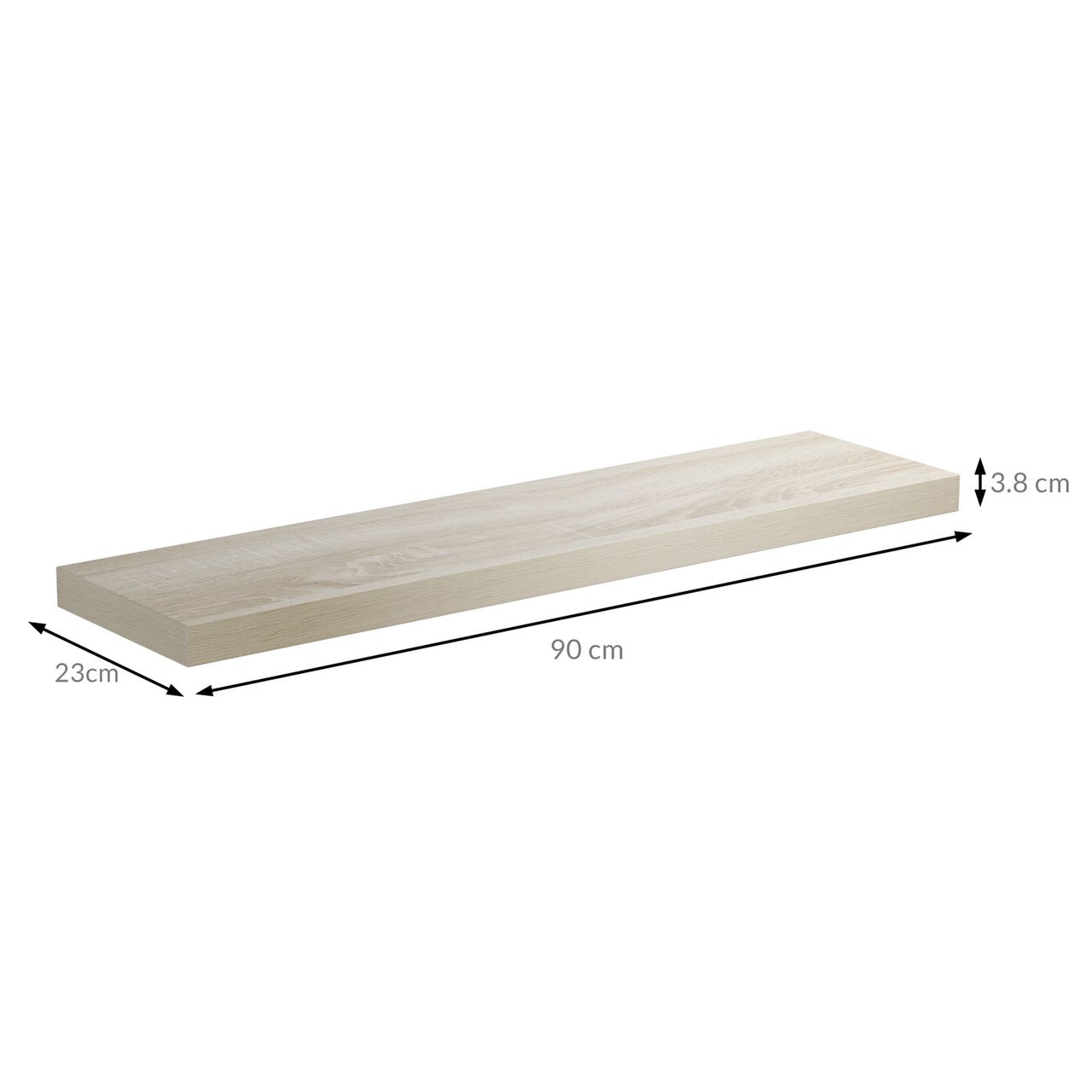 Casaria Wandregal Schweberegal 90cm Eiche   Halterung