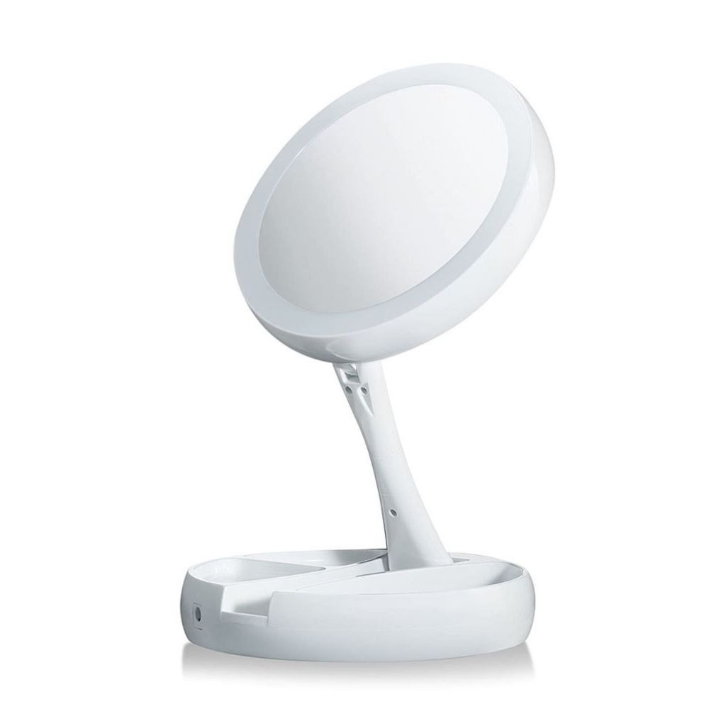 UNIQ Foldable Makeup Mirror with LED Light and 10x Magnification