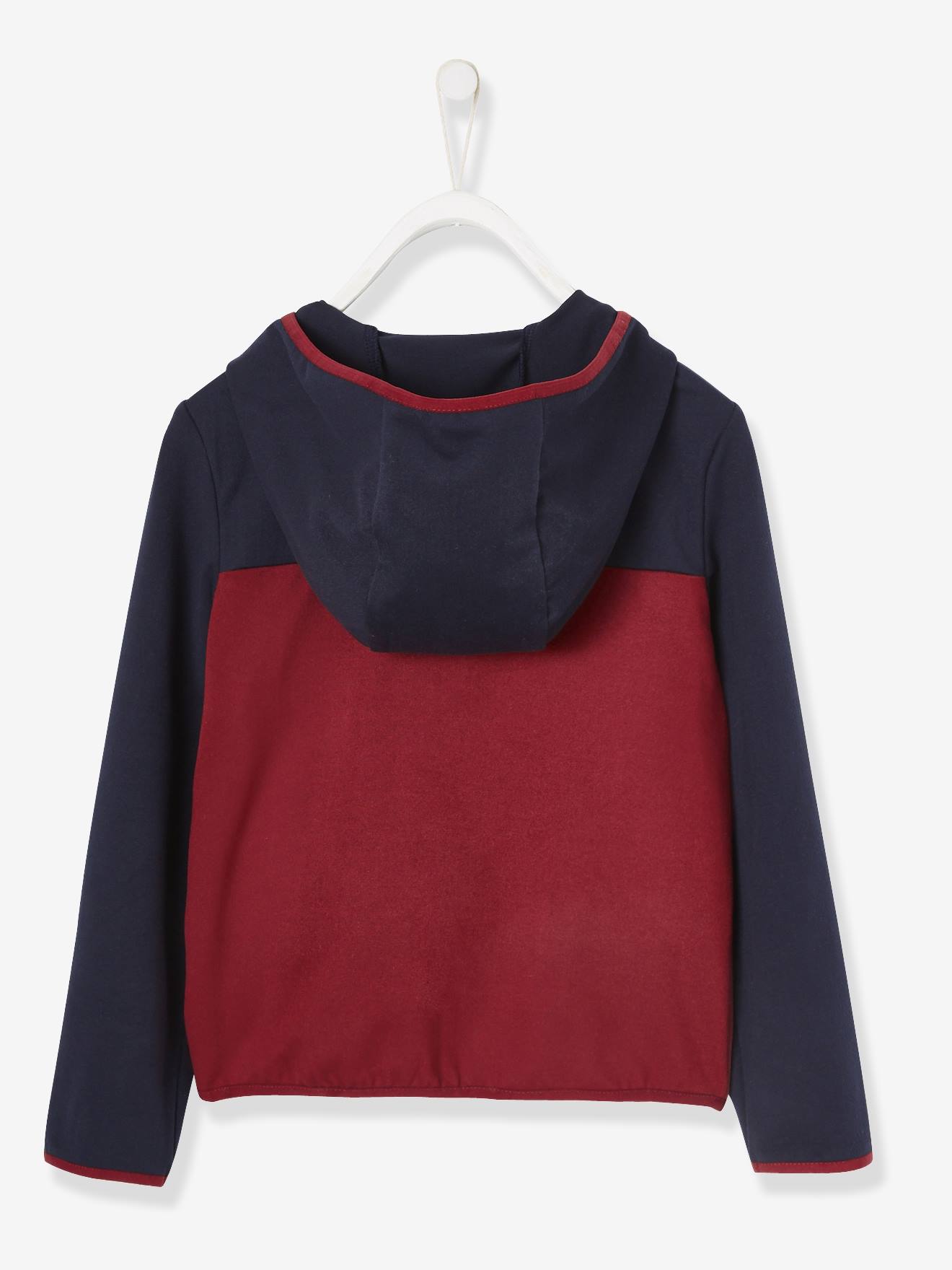 Sweat à capuche sport fille effet colorblock bleu nuit