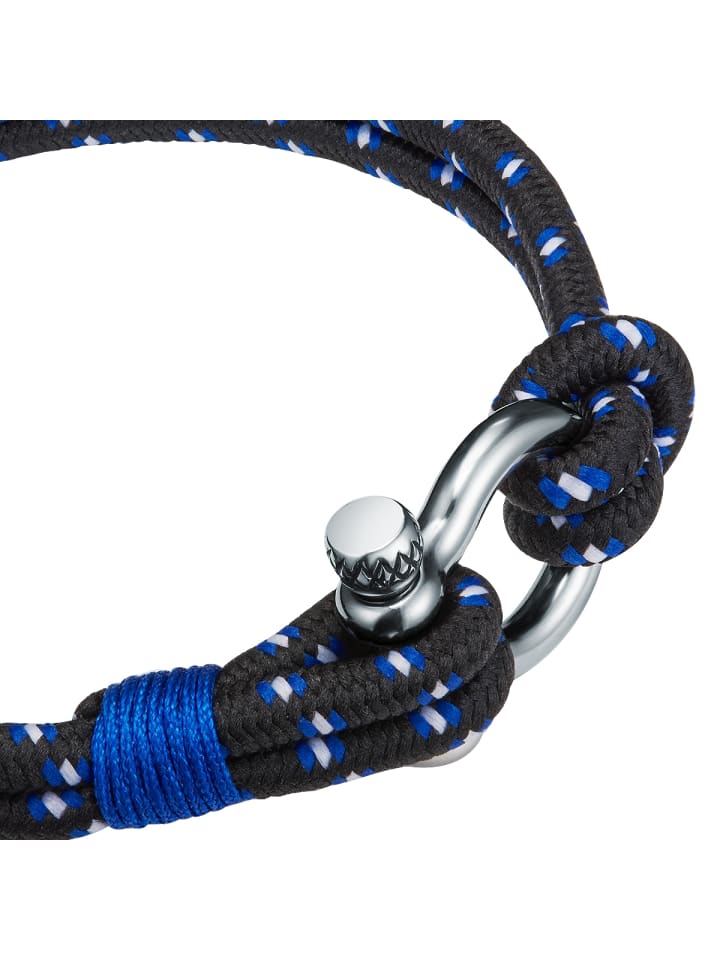 True Rebels Armband Edelstahl in blau günstig kaufen 21 cm