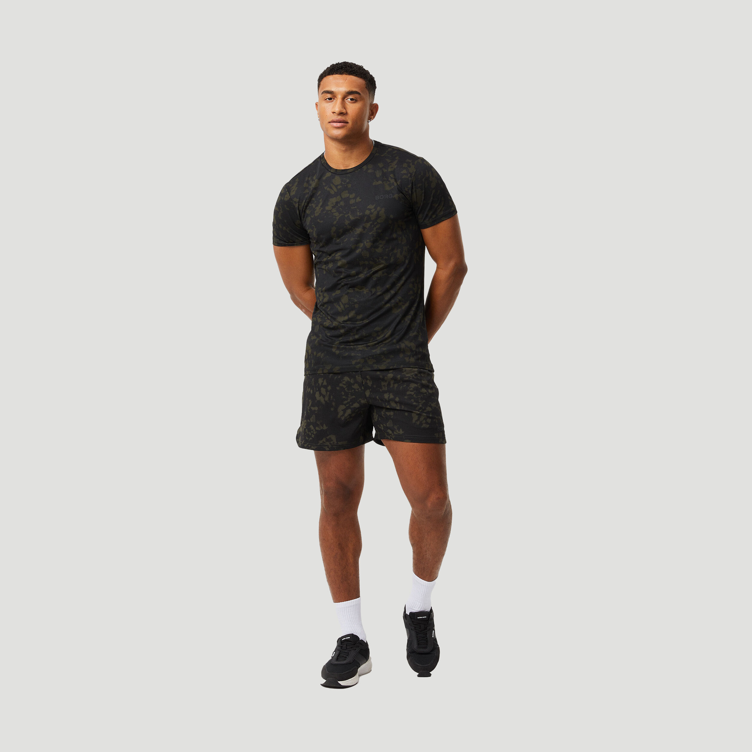 Allover Printed T-Shirt Herren - Schwarz