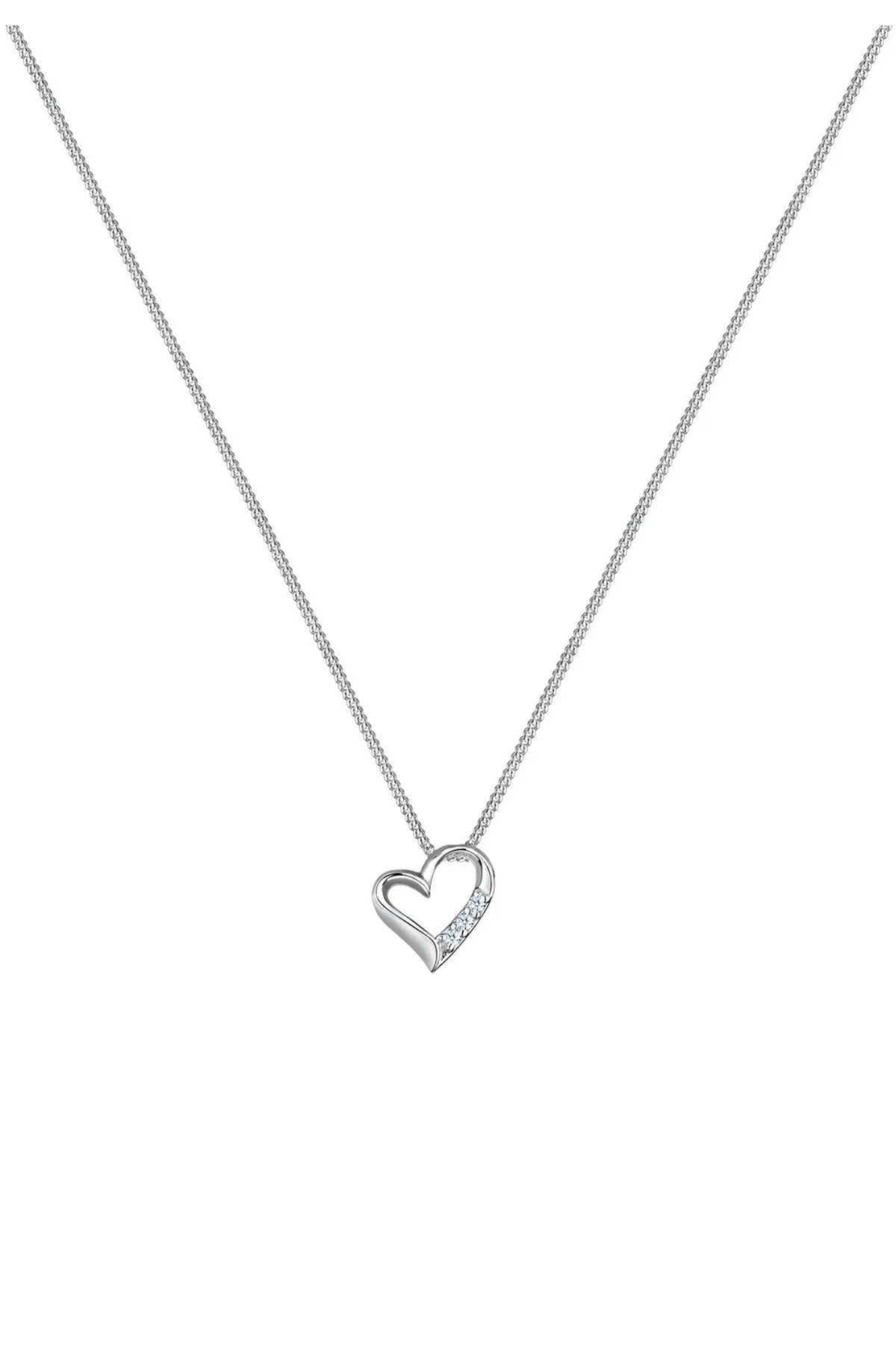 ELLI  Halskette Herz Ewigkeit Diamant (0,045 ct.) 925 Silber