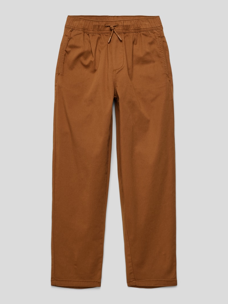 Stoffhose mit elastischem Bund in camel