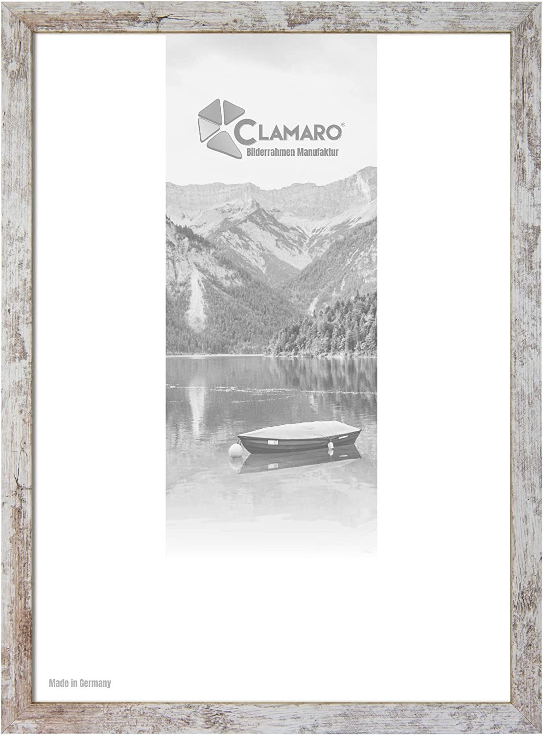Clamaro Bilderrahmen Bilderrahmen Vintage Weiss CLAMARO Collage nach Maß FSC® Holz Modern eckig M3016 18x25 in Vintage Weiss
