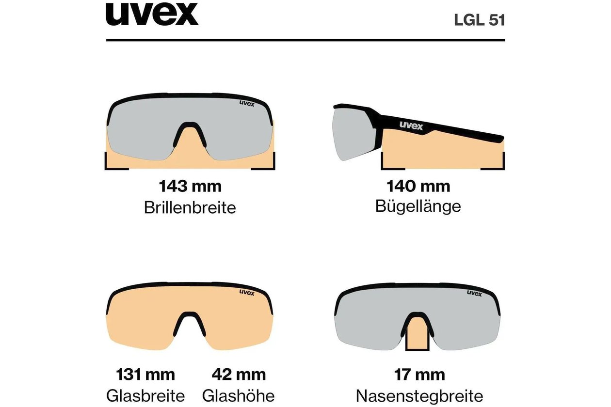 Uvex LGL 51 Black Matt / Mirror Silver