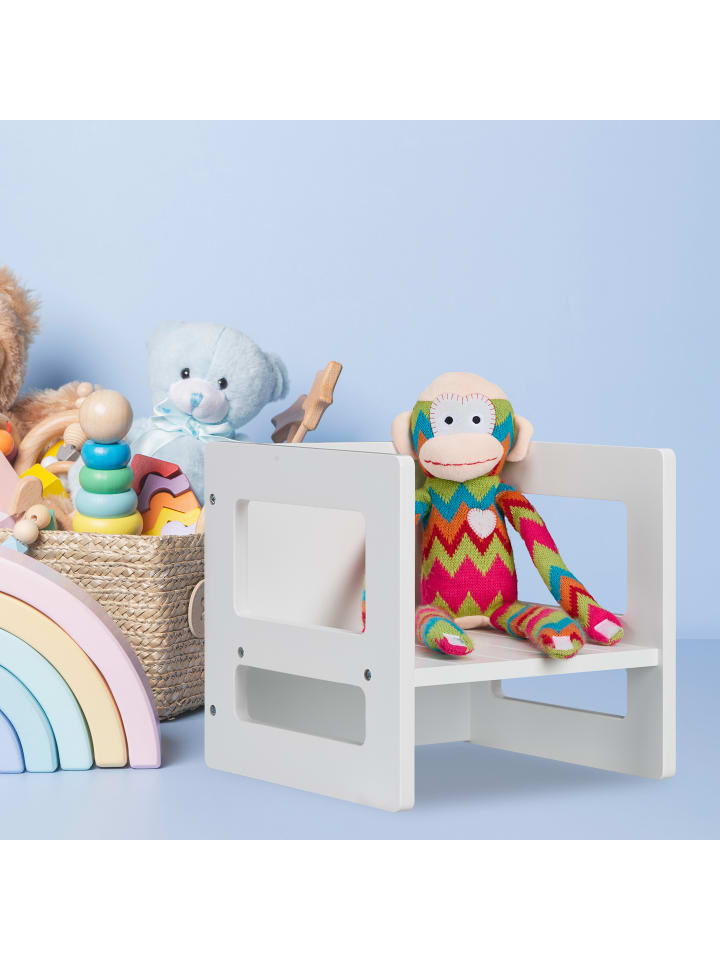 relaxdays Kindersitzhocker in Weiß -  (B)30 x (H)30 x (T)30 cm günstig kaufen onesize