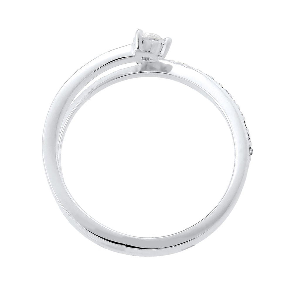 Elli Elli Bague Femme Motif de Flèche avec Cristaux de Zircone et Cristaux en Argent S Bague
