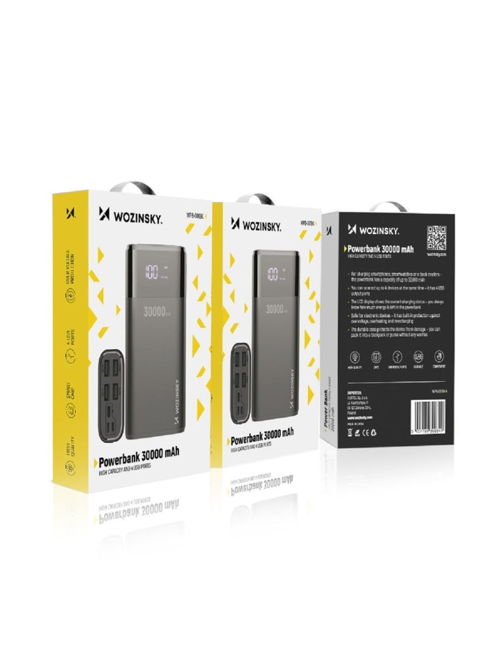 COFI 1453 Powerbank 30000mAh 4 x USB mit LCD-Display Schwarz in Schwarz günstig kaufen onesize