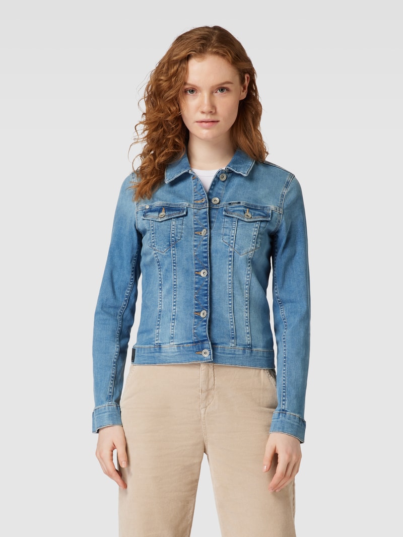 Jeansjacke mit Brusttaschen Modell 'SOFIA' in hellblau