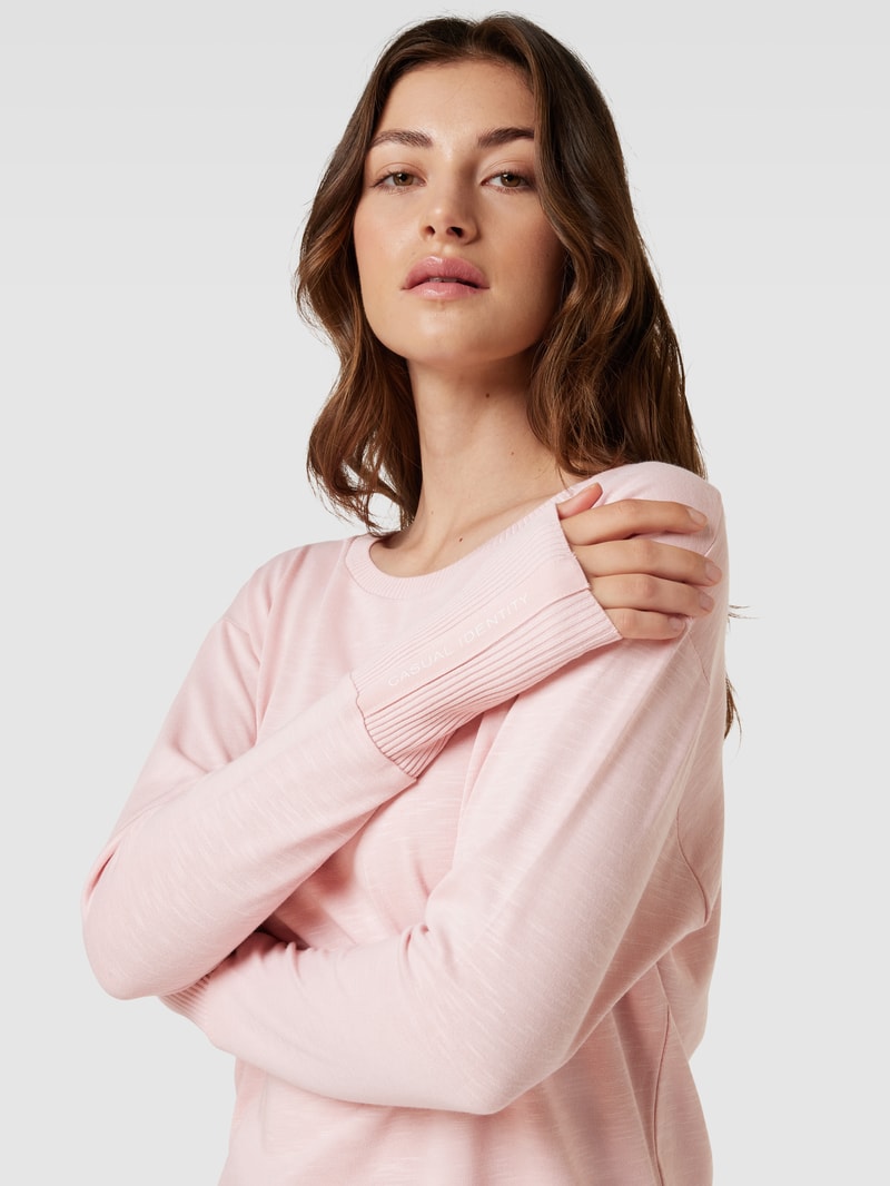 Longsleeve mit U-Boot-Ausschnitt in rosé