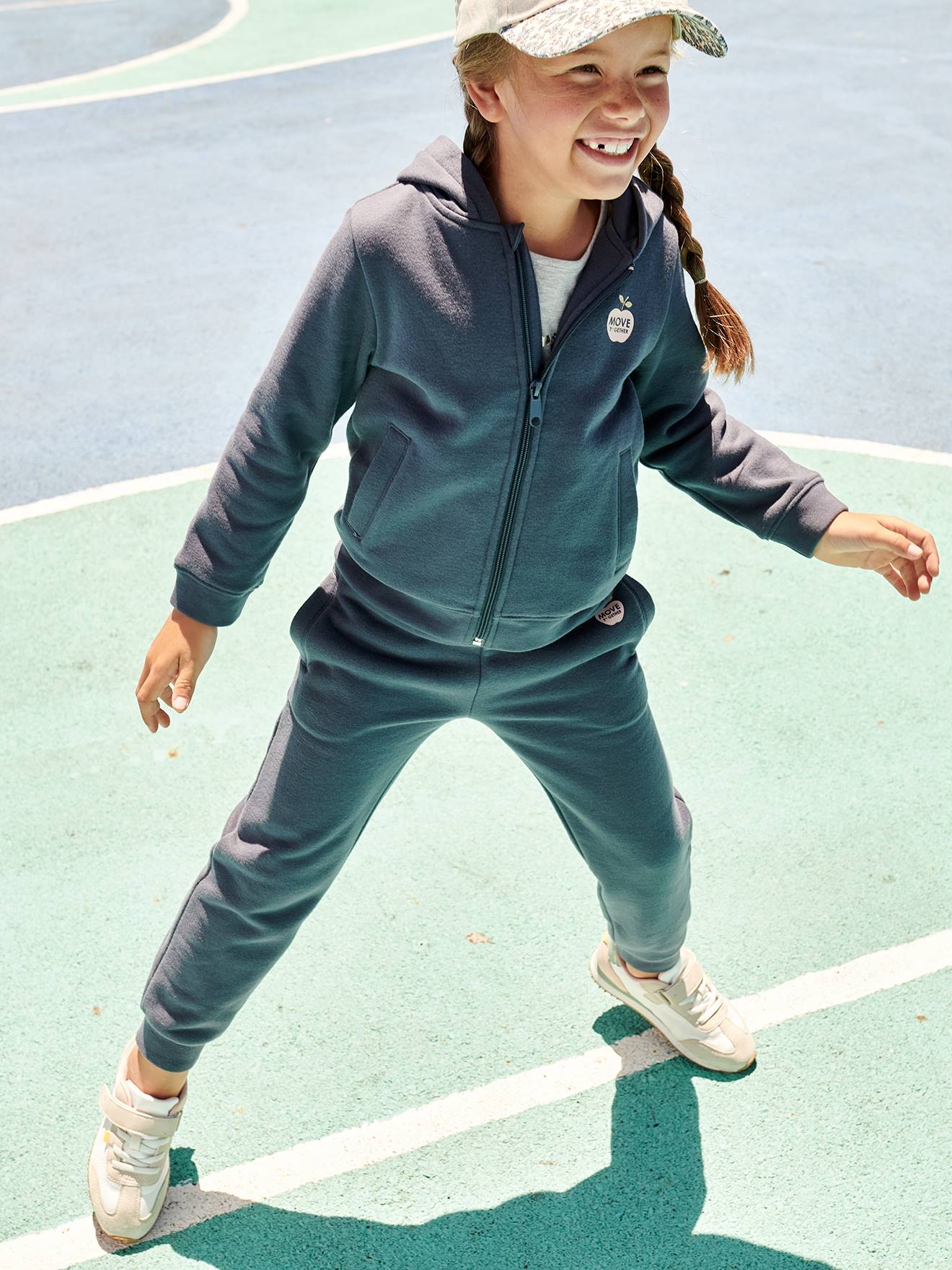 Pantalon jogging Basics fille gris clair chine