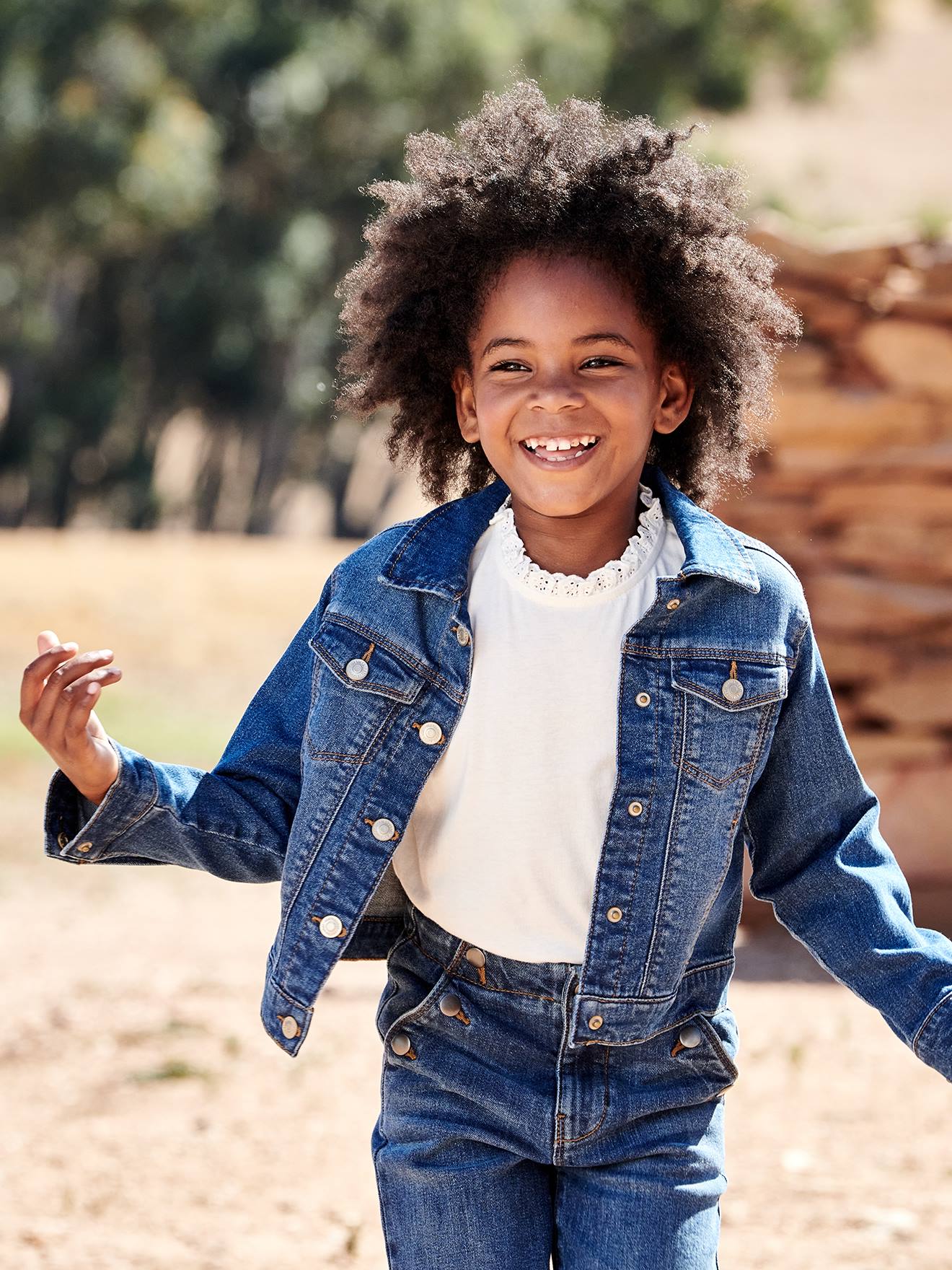 Veste en jean personnalisable fille double stone