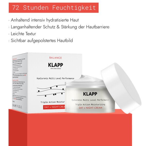 KLAPP Skin Care Science Triple Action Moisturizing Day + Night Cream Gesichtscreme