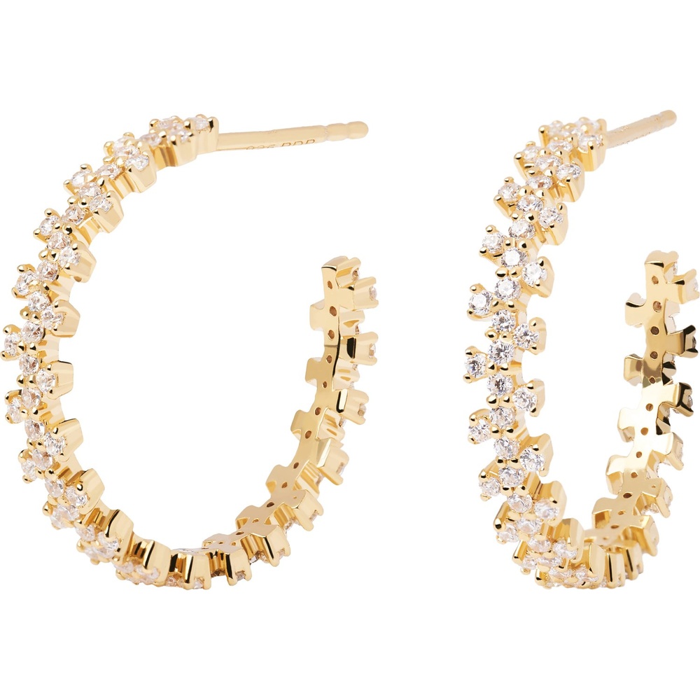 P D Paola Créoles 925 Argent Boucles d'oreilles
