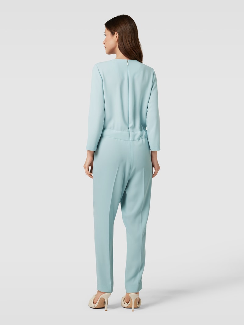Jumpsuit mit Bindegürtel in helltürkis