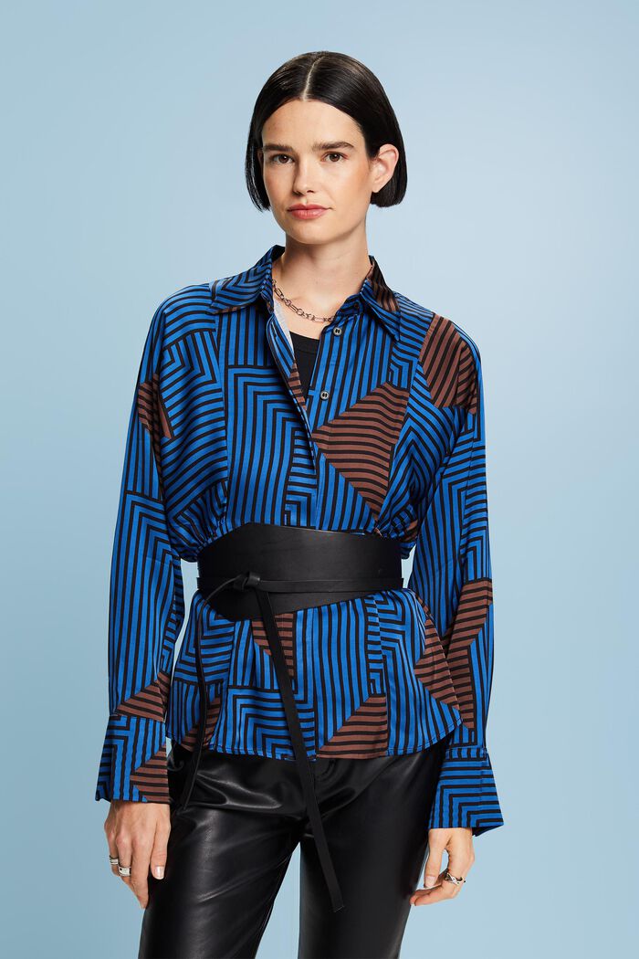 Satinbluse mit Fledermausärmeln