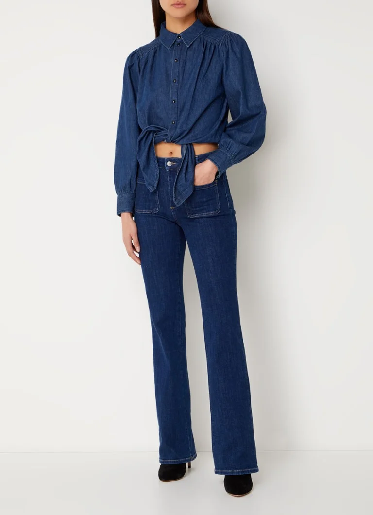 ba&sh  Cropped blouse van chambray