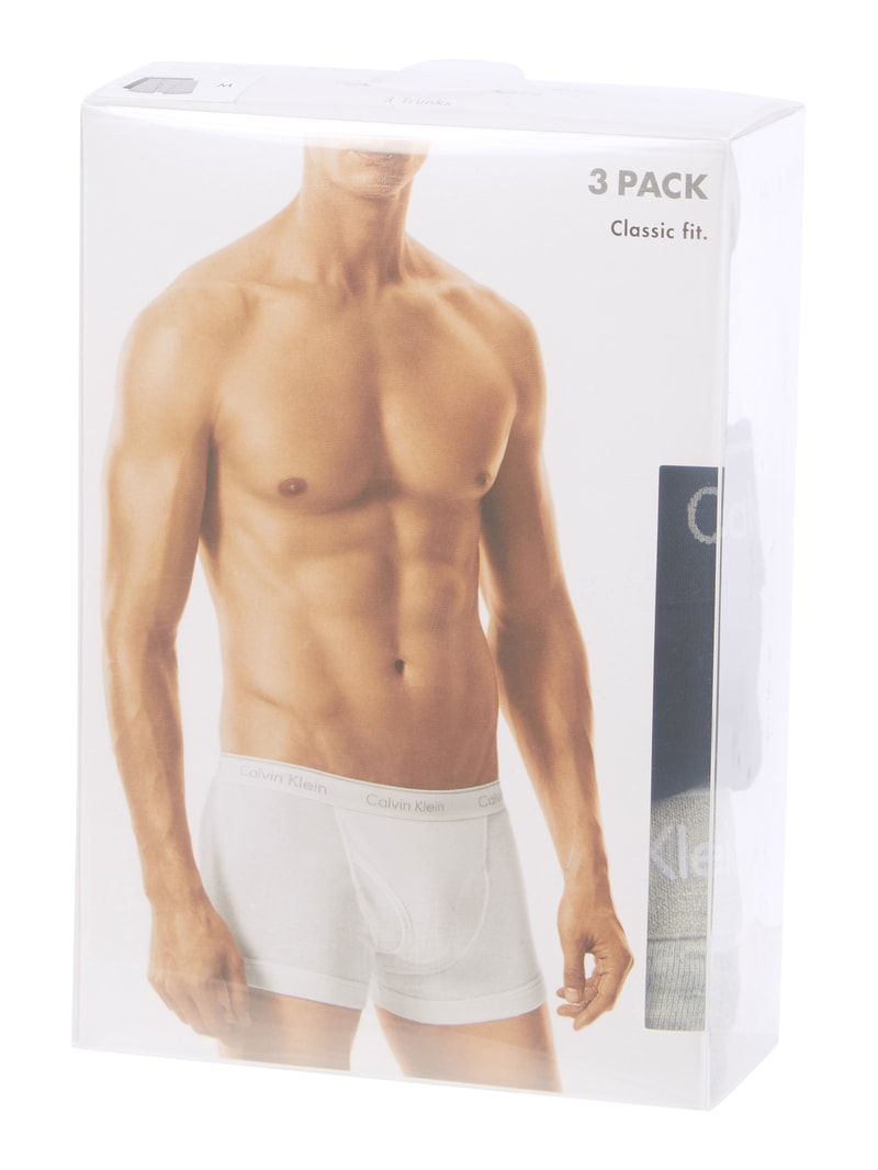 Classic Fit Trunks aus Baumwolle im 3er-Pack in mittelgrau meliert