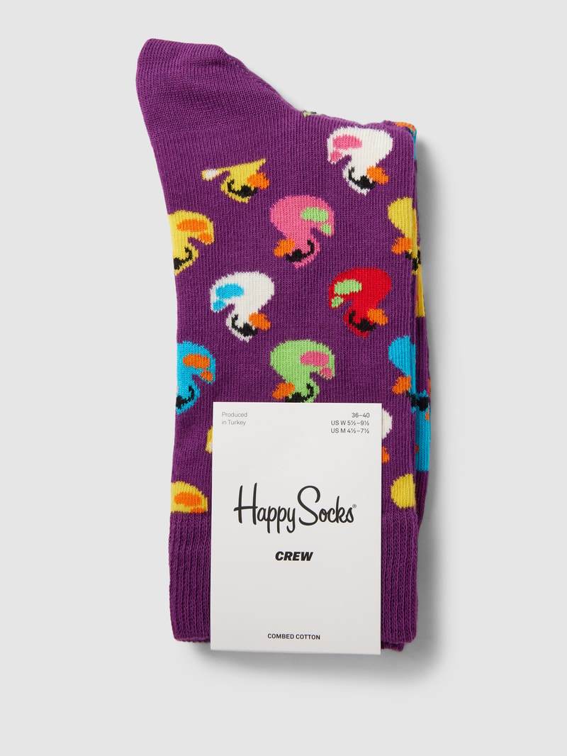 Socken mit Motiv-Print Modell 'RUBBER DUCK' in lila