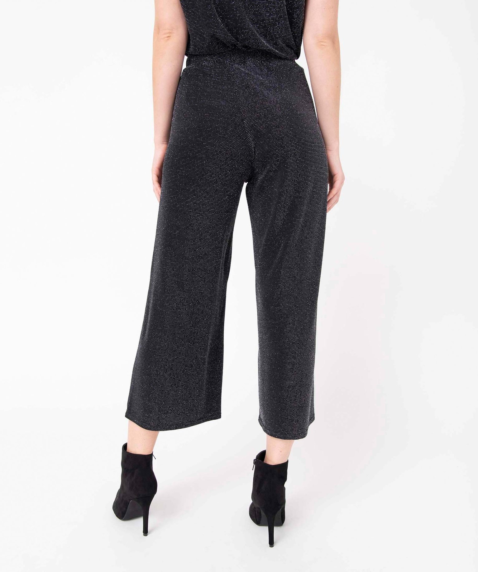 Pantacourt femme en maille scintillante noir | GEMO