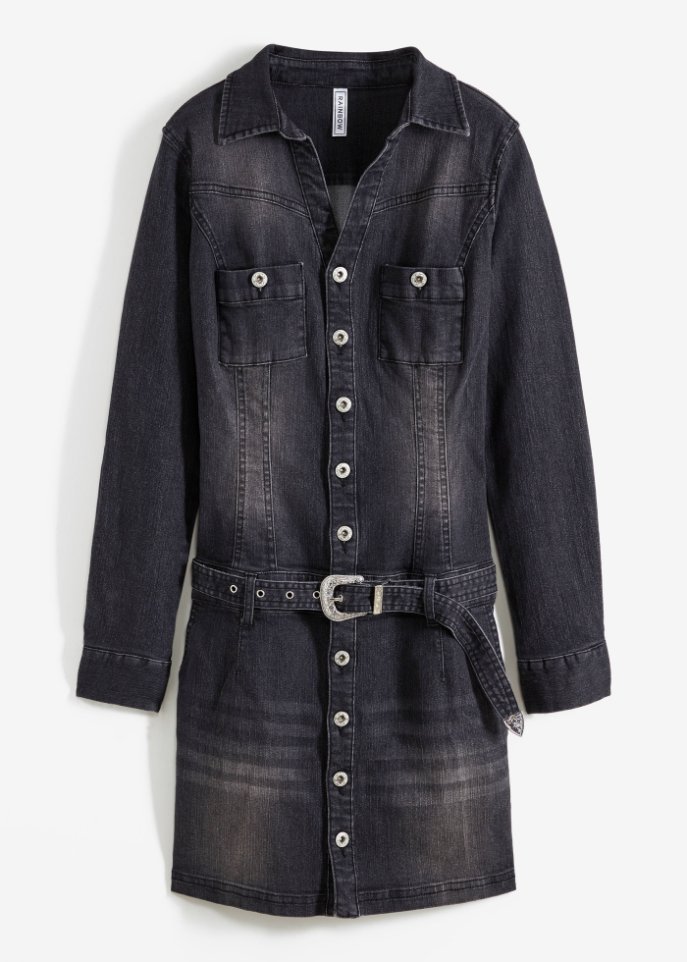 Jeans Kleid mit Gürtel