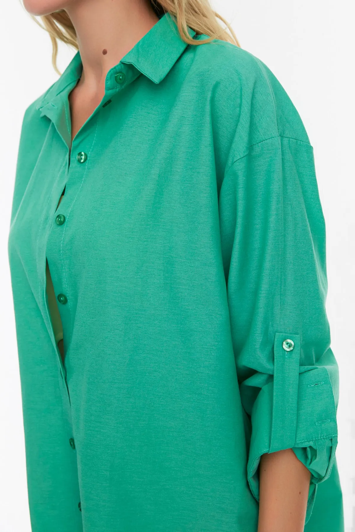 Trendyol Collection  Hemd - Grün - Relaxed Fit