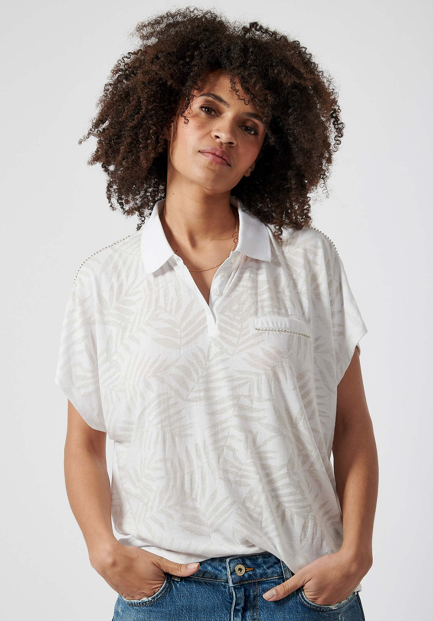 FUR    Polo blanc femme