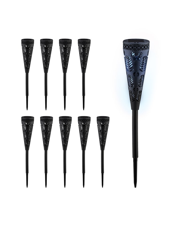 relaxdays 10 x Solarlampe in Schwarz günstig kaufen onesize