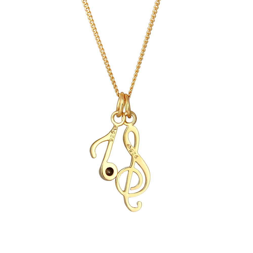 Elli Elli Collier Pendentif pour dames Symbole musical filigrane avec cristaux en 925/ collier