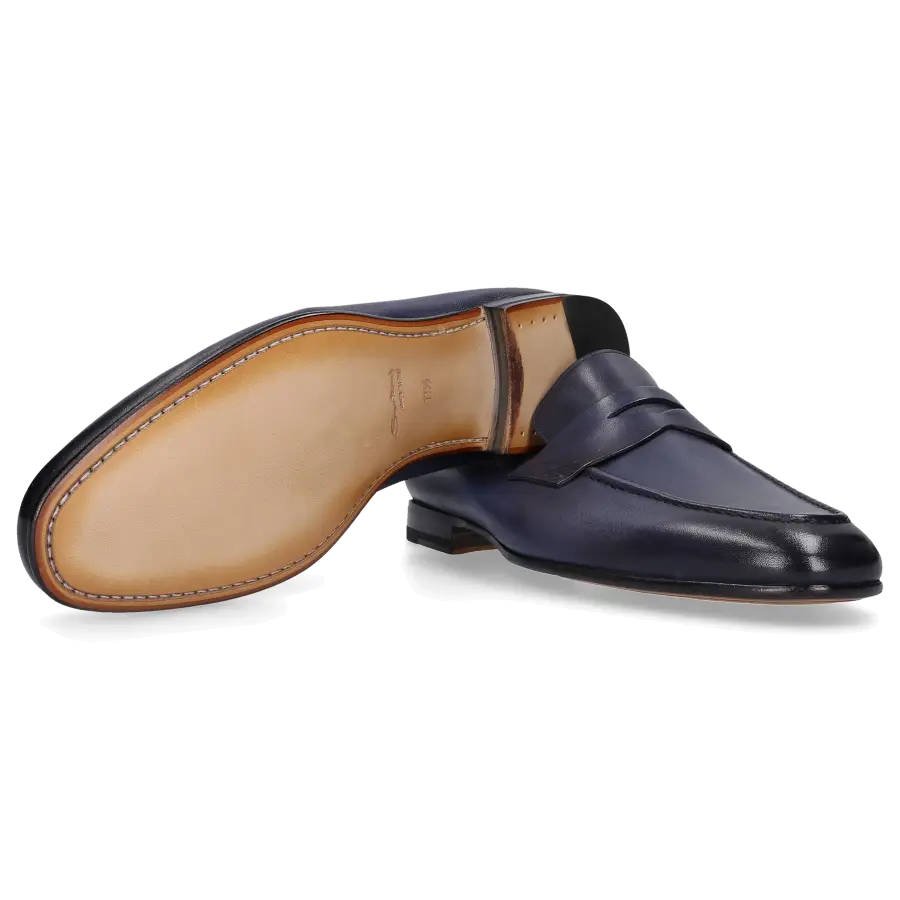 Santoni - Loafer 17511 Kalbsleder - blau