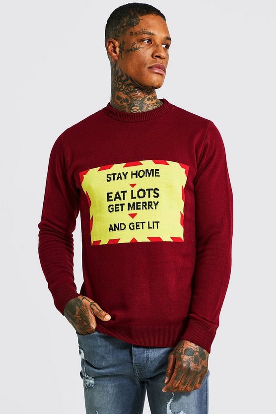 Weihnachtspullover mit Slogan
