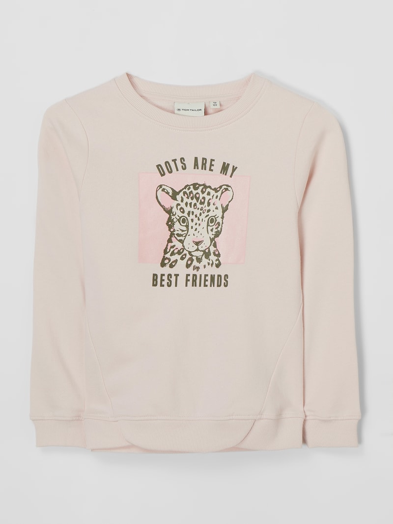 Sweatshirt mit Message in hellrosa