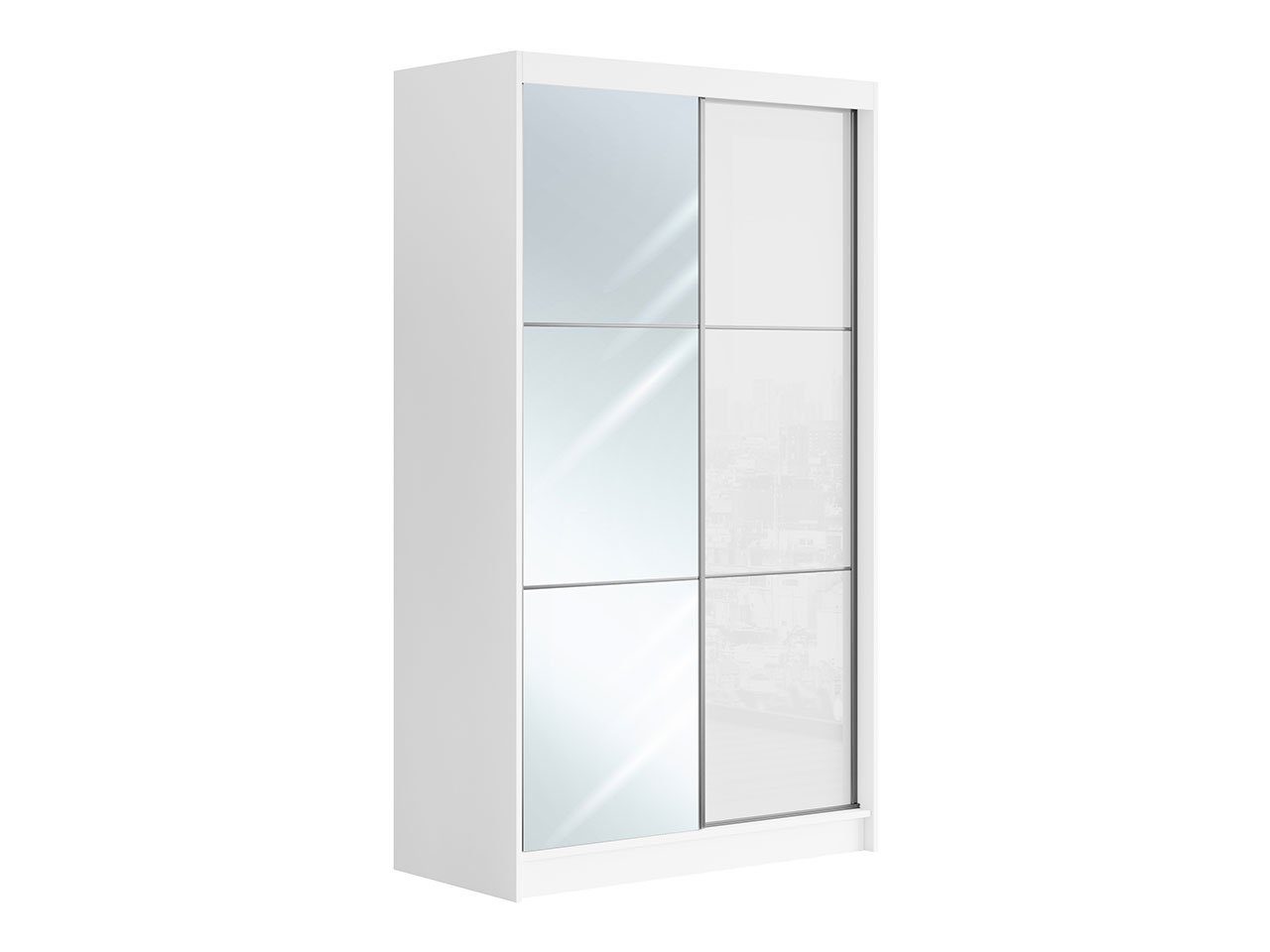MKS MÖBEL Kleiderschrank VALENCIA Schwebetürenschrank 120 cm, Lacobel-Glas, Spiegel, modern stil