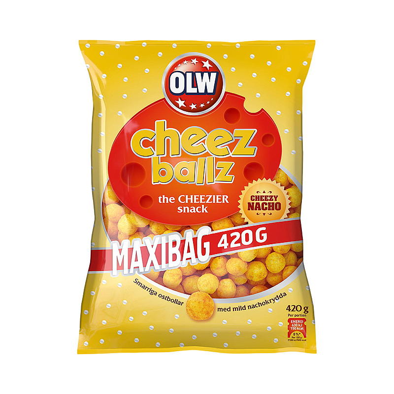 OLW Cheez ballz 420 g Maxi bag